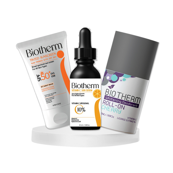 Biotherm Bundle (Sunscreen tinted +Vitamin C +Roll on Cherry )