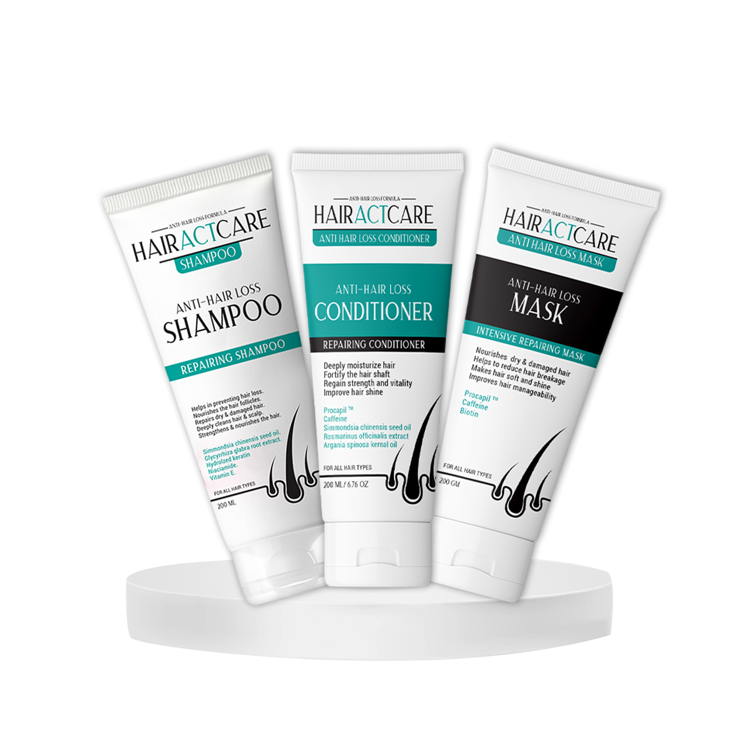 HairAct Care Anti-Hair loss set (Shampoo+conditioner+Mask)