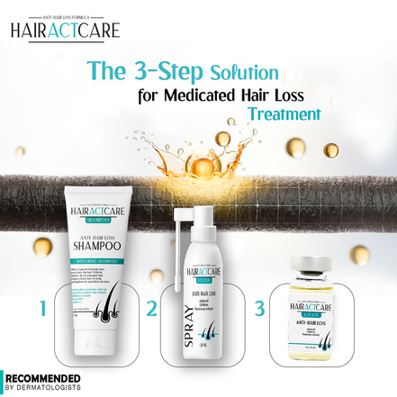 The 3-Step Solution for Hair Loss Treatment (Ampoule+Spray+Shampoo)
