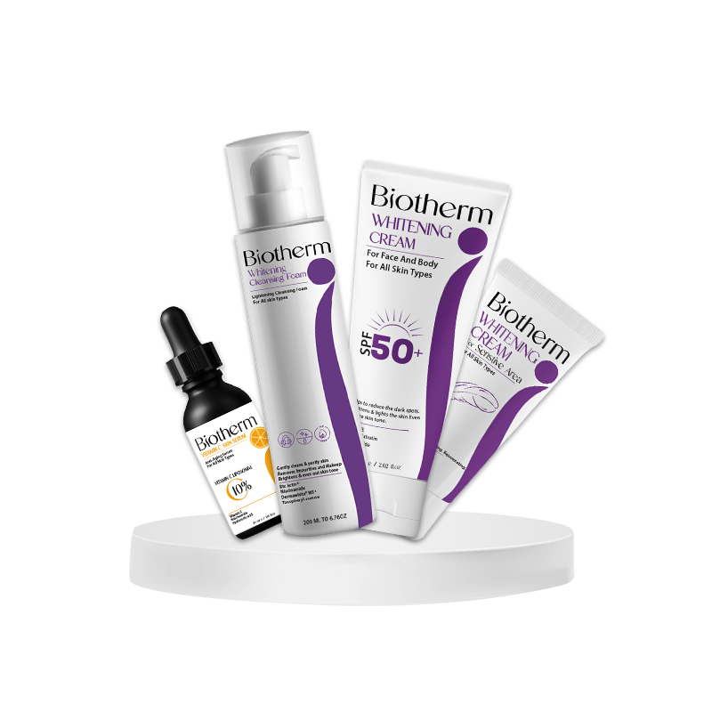 Biotherm whitening set (Foam+Whitening cream+Sensitive cream+Vitamin C serum)