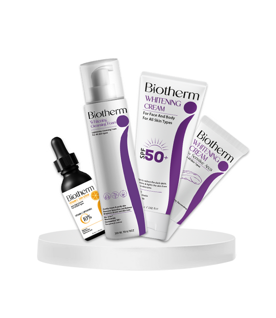 Biotherm whitening set (Foam+Whitening cream+Sensitive cream+Vitamin C serum)