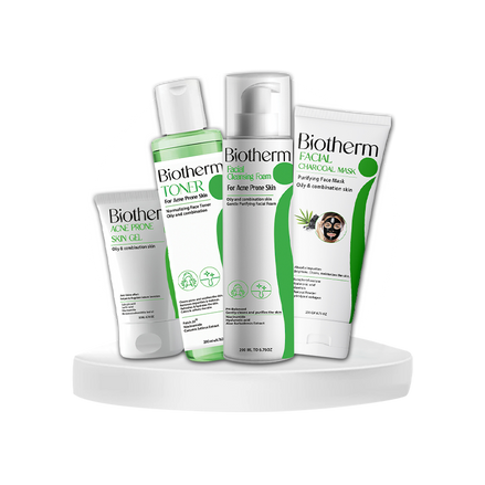 Biotherm 4-Step Acne Treatment Set (Foam – Toner – Gel – Mask)