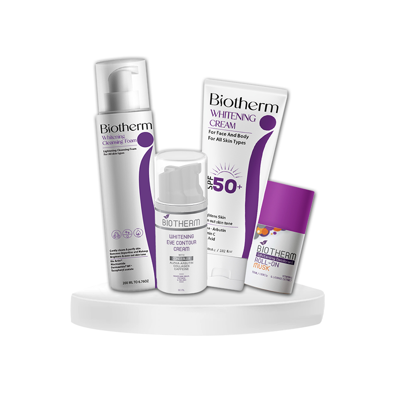 Biotherm Whitening set( Whitening foam+cream +eye countour+roll-on musk)