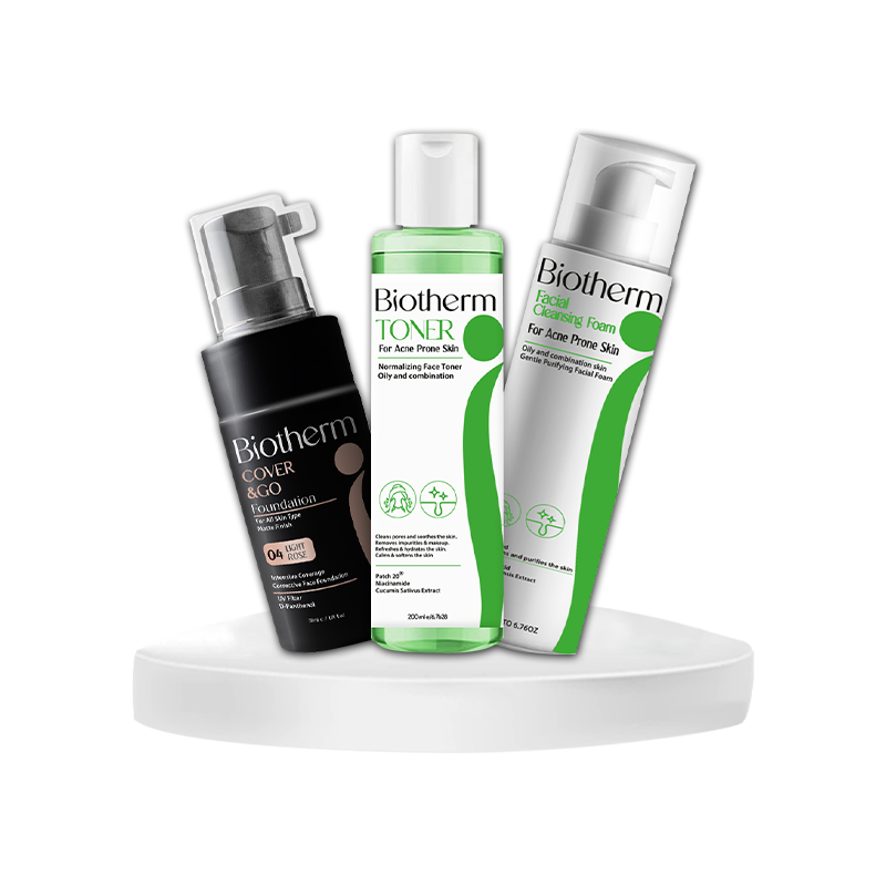 Biotherm Acne set (Foam+Toner +Foundation 04)