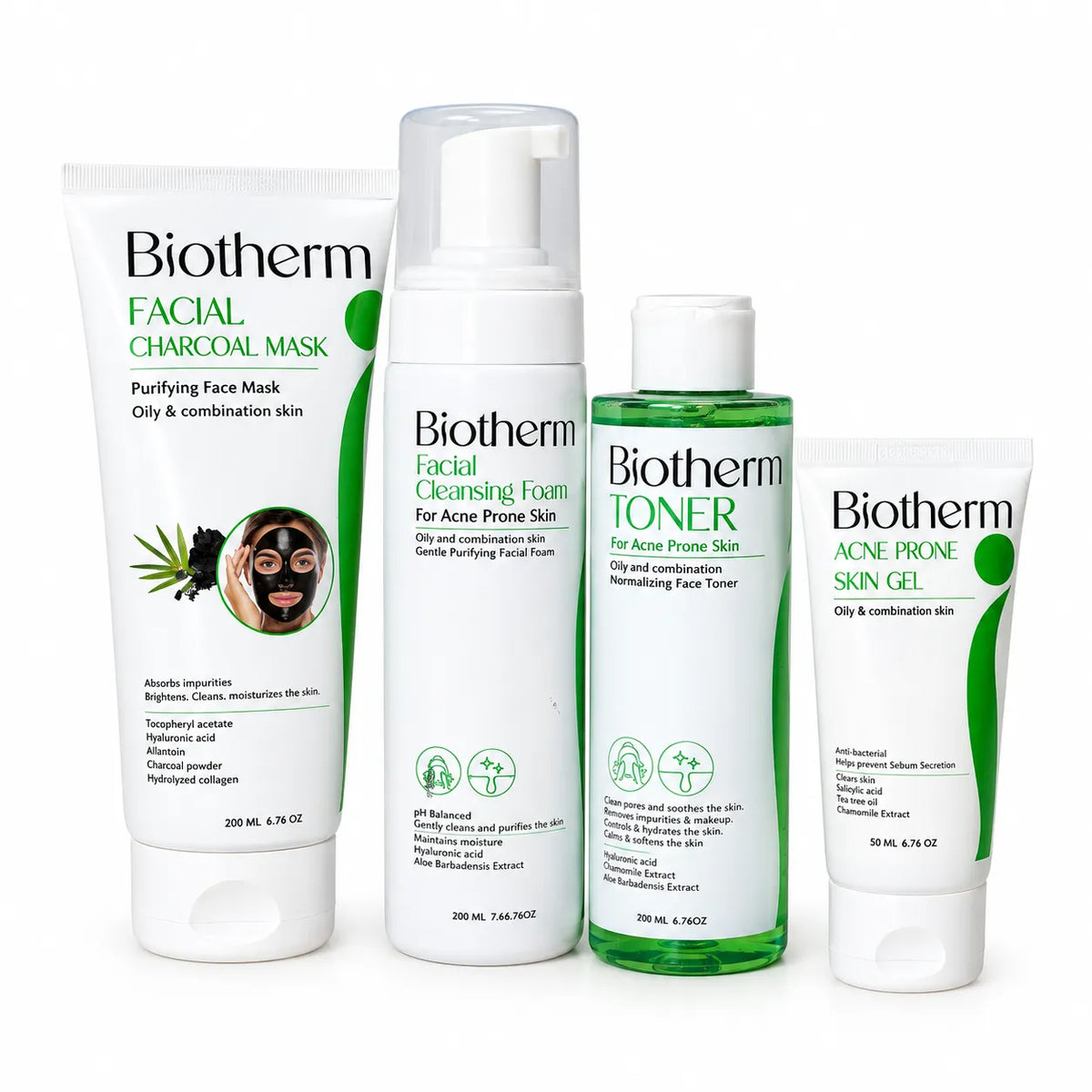 Biotherm 4-Step Acne Treatment Set (Foam – Toner – Gel – Mask)